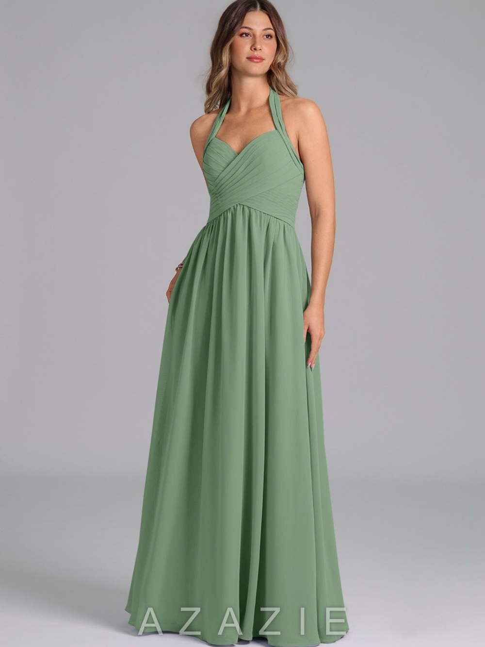 Azazie Darlyn Halter Chiffon Maxi Gown